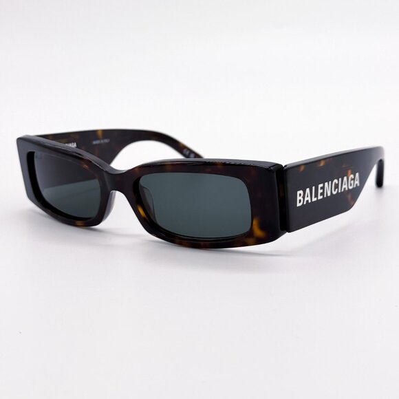 NEW BALENCIAGA BB0260S 002 UNISEX DARK HAVANA/GREEN SUNGLASSES BALENCIAGA - Picture 3 of 12